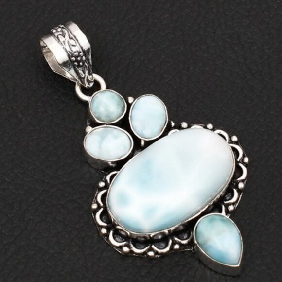 Larimar Gemstone Sterl;ing Silver Pendant - Picture 1 of 1
